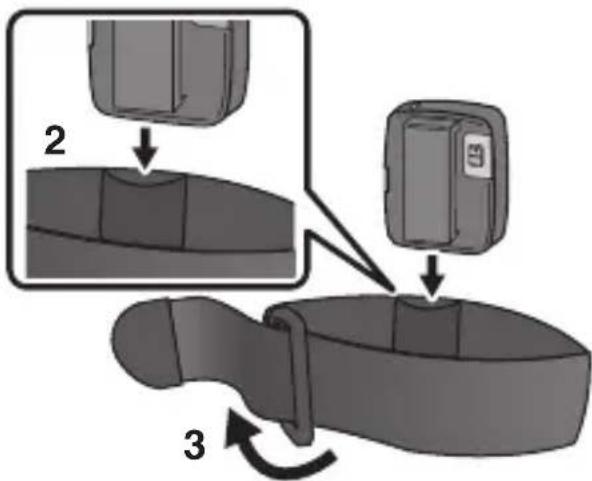 Diagram illustrating a step-by-step procedure for handling a device, labeled with steps 2 and 3.