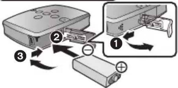 PANASONIC D-Snap SV-SD370V - Insert the rechargeable battery. - 2