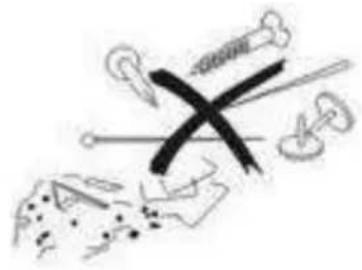 Hand-drawn diagram with crossed-out black 'X' symbol and surrounding symbols including arrows, circles, and a gear-like shape