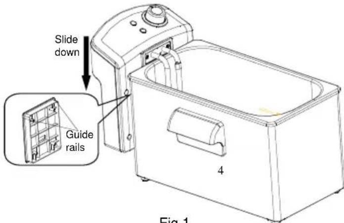 Slide down Guide rails 4 Fig 1