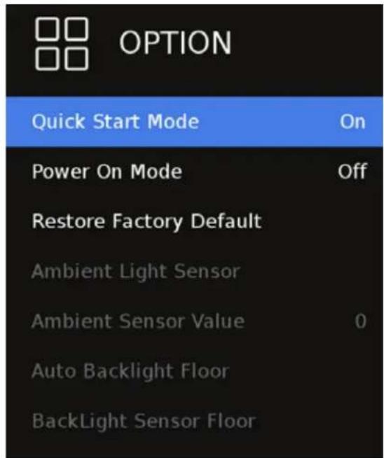 SunBriteTV SB-P2-43-1K - Option Menu (page 1 of 2) - 1