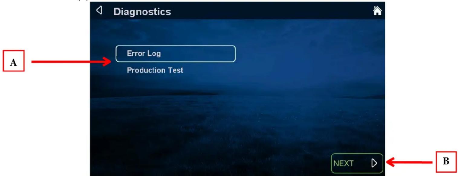 True ES700 - Diagnostics Menu - 1
