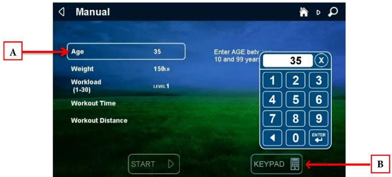 True ES700 - Workout Data Entry Screen - 1
