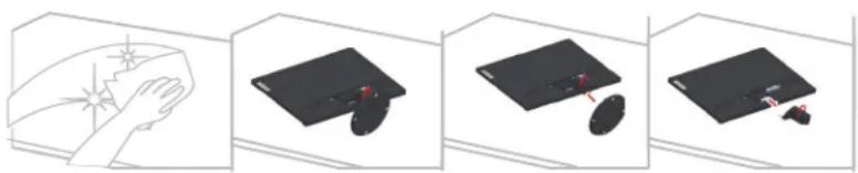 LENOVO ThinkVision S27i-10 - Detaching the monitor base and stand - 1