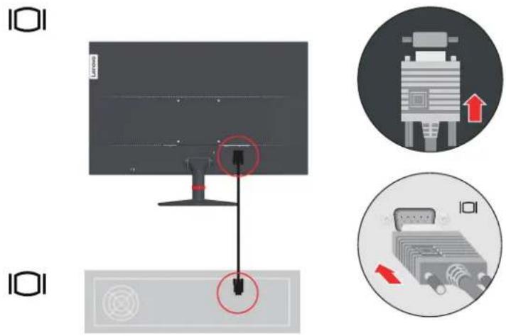 LENOVO ThinkVision S27i-10 - Connecting and turning on your monitor - 4
