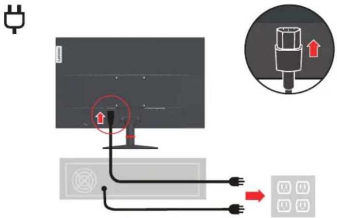 LENOVO ThinkVision S27i-10 - Connecting and turning on your monitor - 6