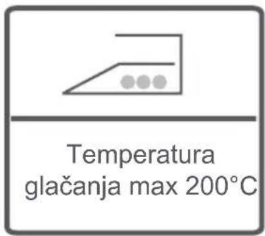 Temperatura glačanja max 200°C