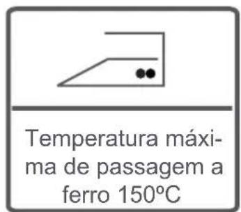 Temperatura máxima de passagem a ferro 150°C
