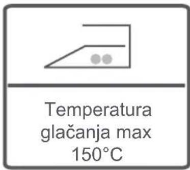 Temperatura glačanja max 150°C