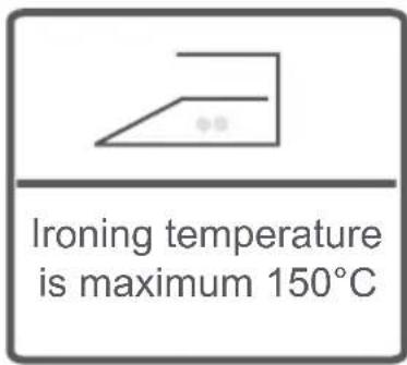 Ironing temperature is maximum 150°C