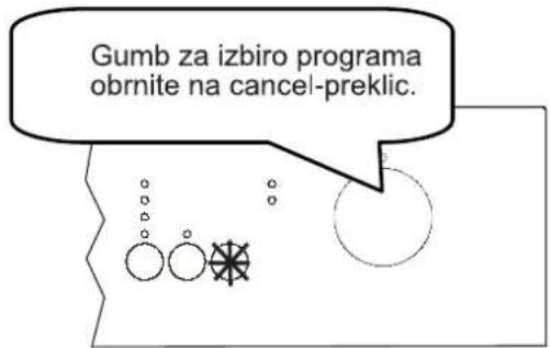 Gumb za izbiro programa obrnite na cancel-preklic.