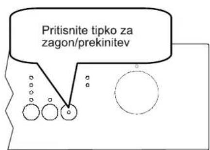 Pritisnite tipko za zagon/prekinitev