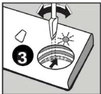 Diagram illustrating a sewing or sewing process with labeled parts and a pointer indicating the needle.
