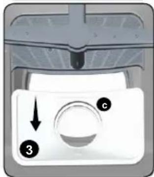 Control panel diagram with labeled buttons and directional arrow indicator