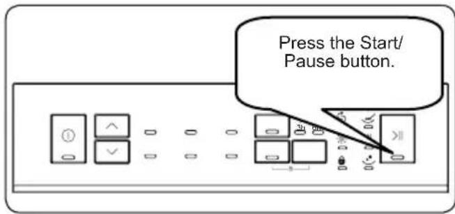 Press the Start/ Pause button.