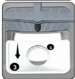 Diagram of a device control panel with labeled buttons and directional arrow