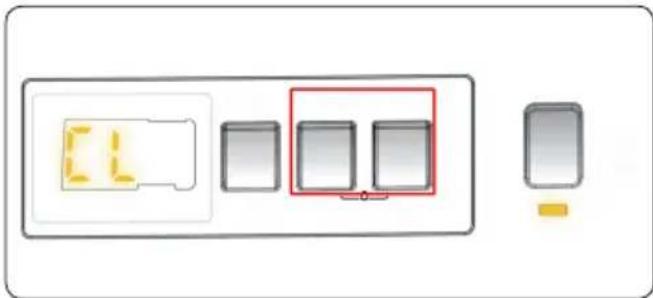 Diagram showing a device panel with a timer and four labeled screens, one highlighted in red.