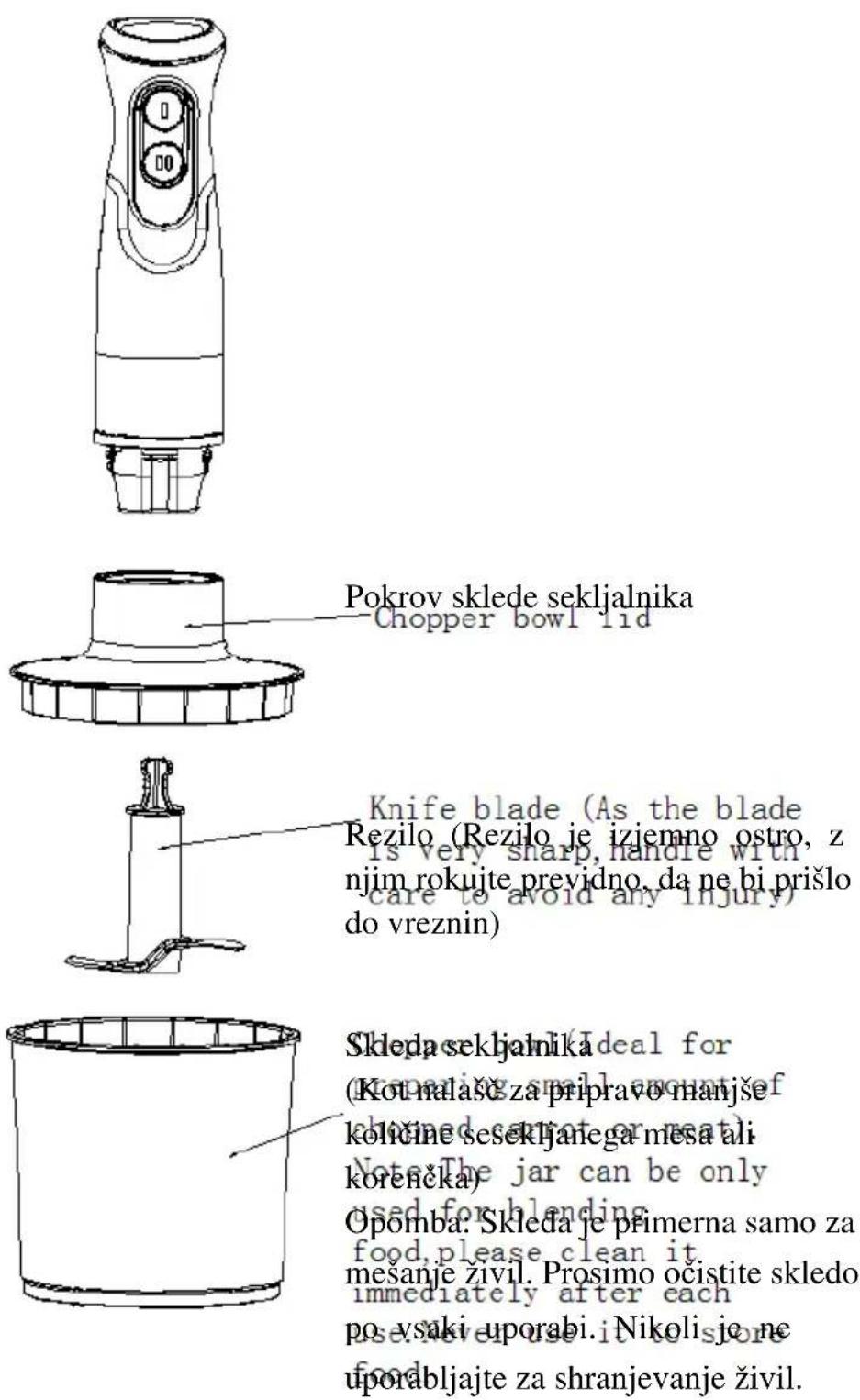 VOX MS5008 - Spoznajte Vaše dodatke-sekljalnik (Za sekljanje mesa in pripravo česnove paste) - 1