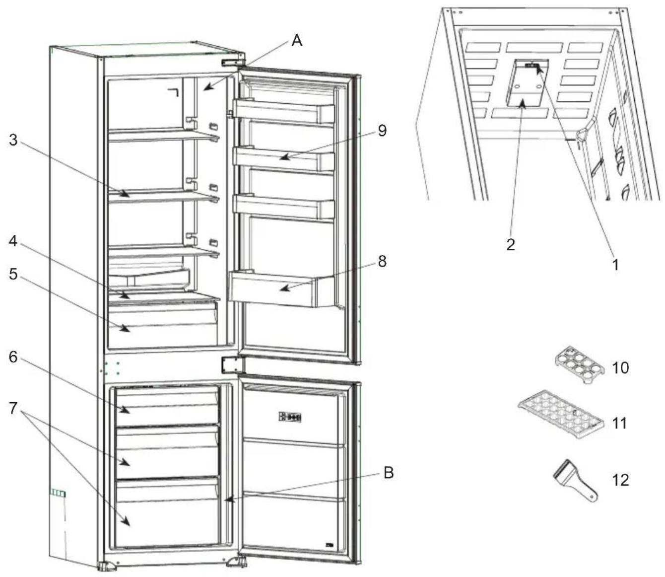 VOX IKK3400 - PART - 7. PARTS OF THE APPLIANCE AND THE COMPARTMENTS - 1