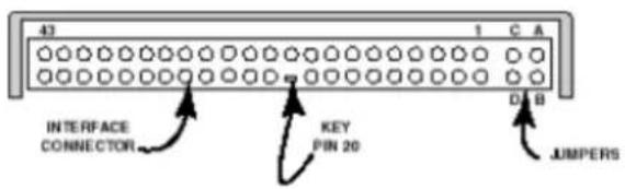 43 1 C A INTERFACE CONNECTOR KEY PIN 20 JUMPERS