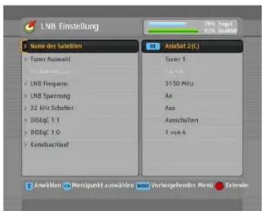 TOPFIELD TF 7740 HDPVR - Konfiguration der LNB-Einstellungen - 2