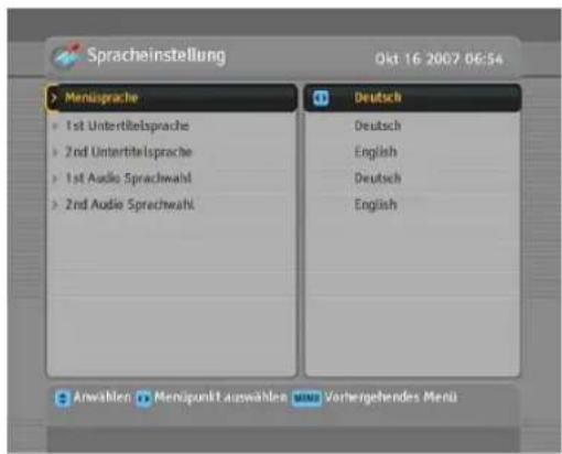 TOPFIELD TF 7740 HDPVR - Spracheinstellungen - 1