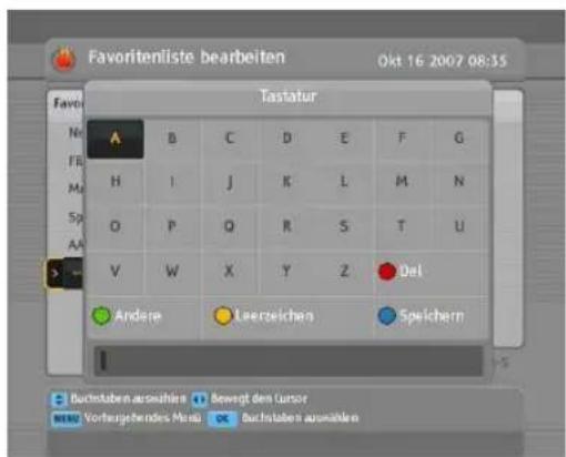 TOPFIELD TF 7740 HDPVR - Die Benutzung der Bildschirmtastatur - 1