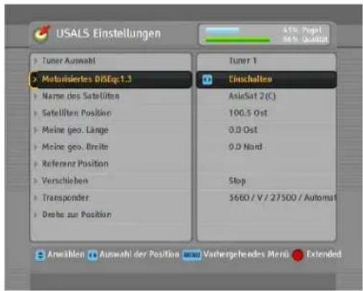 TOPFIELD TF 7740 HDPVR - Konfiguration der USALS-Einstellungen - 1