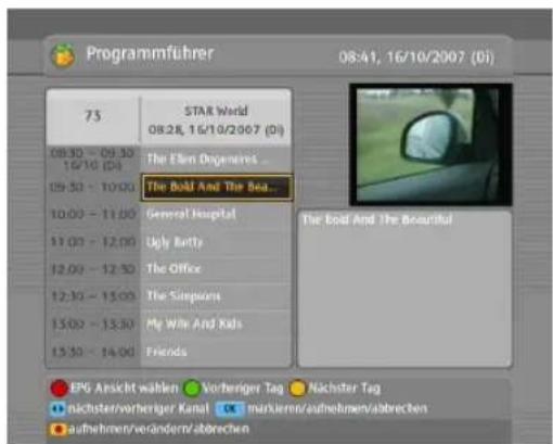 TOPFIELD TF 7740 HDPVR - Nutzung des Elektronischen Programmführers - 1