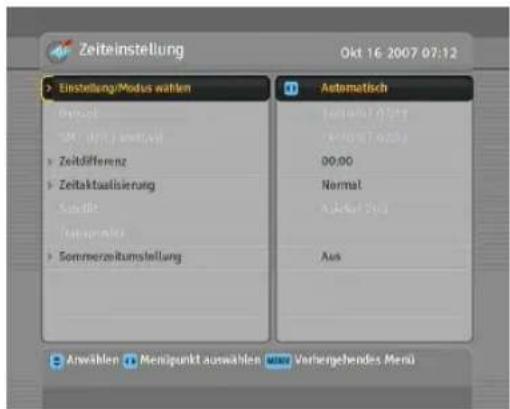 TOPFIELD TF 7740 HDPVR - Einstellung der Ortszeit - 1