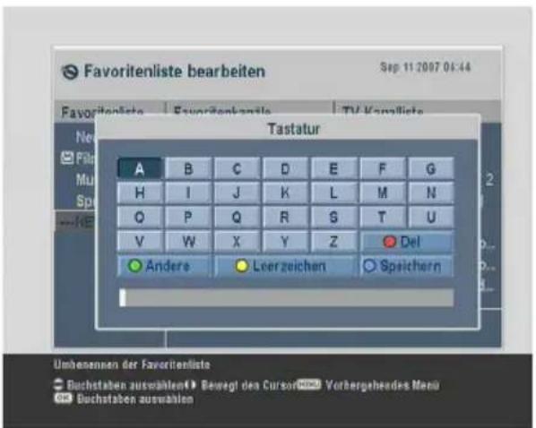 TOPFIELD TF 7710 HSCI - Bearbeiten der Favoritenliste - 2