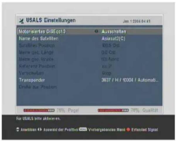TOPFIELD TF 7710 HSCI - Konfigurierung der USALS-Einstellungen - 1