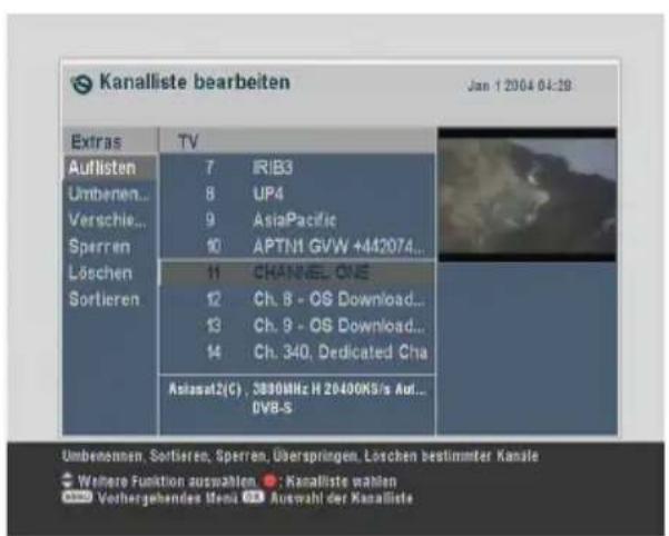 TOPFIELD TF 7710 HSCI - Bearbeiten der Senderliste - 1