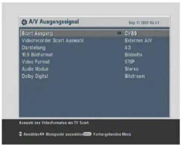 TOPFIELD TF 7710 HSCI - Video- und Audioeinstellungen - 1