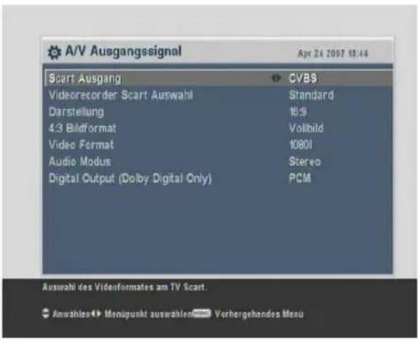 TOPFIELD TF 7710 HCCI - Video- und Audioeinstellungen - 1