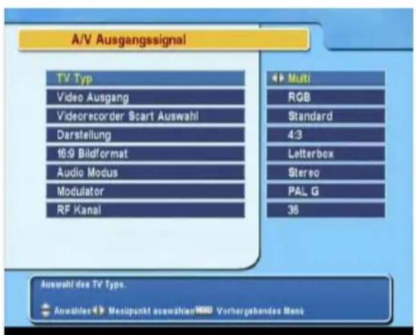 TOPFIELD TF 6060 CI - Video- und Audioeinstellungen - 1