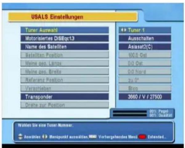TOPFIELD TF 6060 CI - Konfigurierung der USALS-Einstellungen - 1