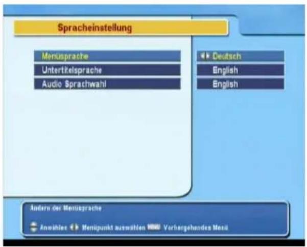 TOPFIELD TF 6060 CI - Spracheinstellungen - 1
