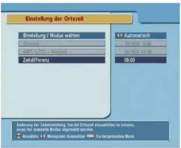 TOPFIELD TF 6000 Fe - Einstellung der Ortszeit - 1