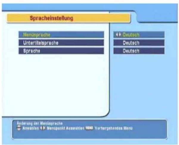 TOPFIELD TF 6000 Fe - Spracheinstellungen - 1