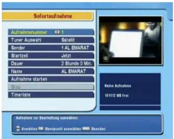TOPFIELD TF 5400PVR - Aufnahme des aktuellen Programmes - 1