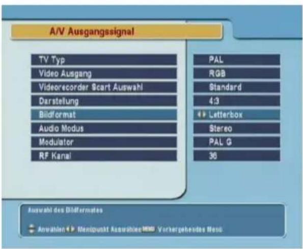 TOPFIELD TF 5400PVR - Video- und Audioeinstellungen - 1