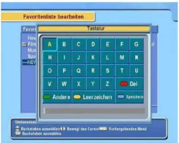 TOPFIELD TF 5400PVR - Bearbeiten der Favoritenliste - 2