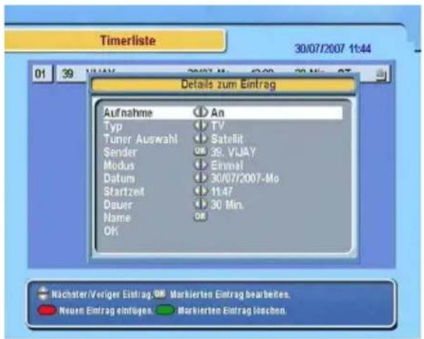 TOPFIELD TF 5400PVR - Timeraufnahme - 1