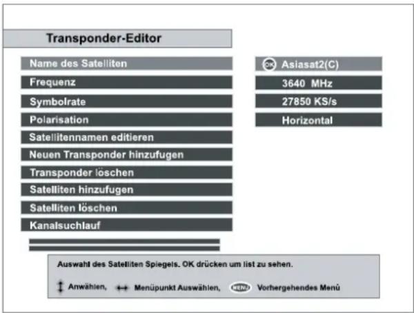 TOPFIELD TF 3000 FEi - VI-4. SAT/TP Edit - 1