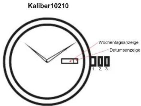 Carucci CA4103 - EinstellenvonMondphase, DatumundWochentag: - 1