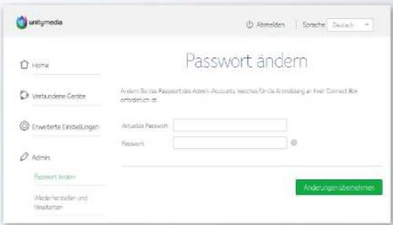 Unitymedia Connect Box - Gerätepasswort ändern - 2