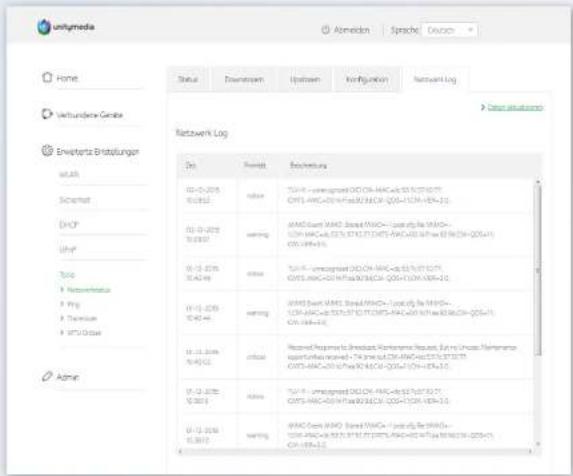 Unitymedia Connect Box - Netzwerkstatus - 1