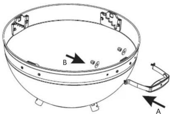 tepro Pensacola 1116 - Attach the fire bowl handle (8) to the fire bowl (9). - 1
