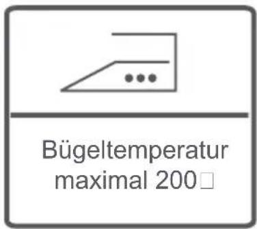Bügeltemperatur maximal 200